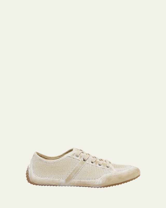 Slim Mesh and Leather Low-Top Sneakers